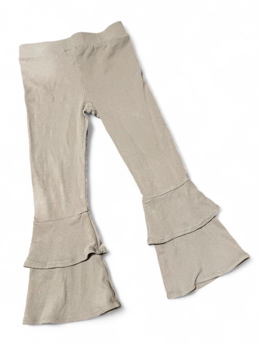 NWOT Kate Quinn Ruffle Flare Leggings - Beige